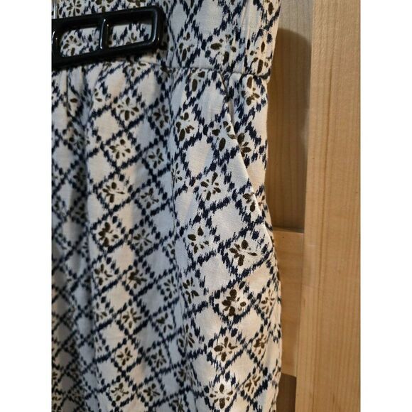 Loft Womens Black & White Patterned Linen Rayon Skirt Sz L - Picture 2 of 7
